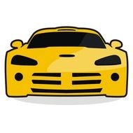 Clipart of yellow Race Car Vector