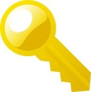 Cartoon yellow key clipart