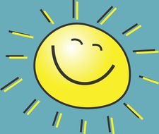 clipart of drawn cartoon happy sun