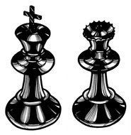 Clipart of King And Queen Chess Pieces