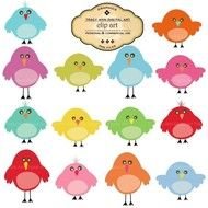 beautiful Cute Bird Clip Art drawing