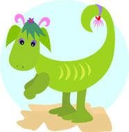 drawing of a cute green dragon