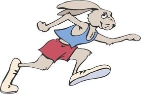 cartoon running sports hare