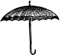 painted black umbrella cane
