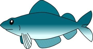 drawing of blue fish in computer graphics