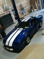 Picture of Blue Camaro With White Stripes