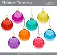 Clipart Christmas Ornaments For By Funkymushrooms On Etsy euro260
