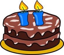 Birthday Cake Two Candles Clip Art