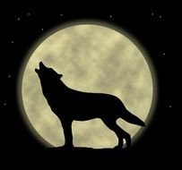 Wolf Howling At Moon N13