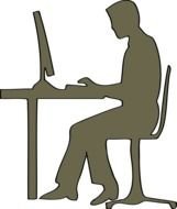 clipart of the man and computer silhouettes