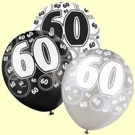 Black And White Birthday Balloons