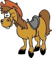 Clip art of Wild West Cartoon Horse