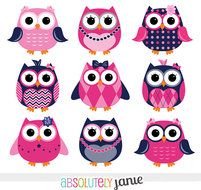 Pink Owl Clip Art N30