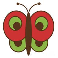 painted red-green butterfly