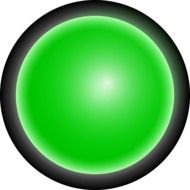 light on green button