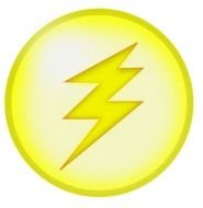 Clip art of yellow thunder sign