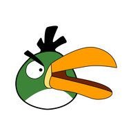 Green Angry Bird as graphic illustration