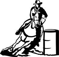 Barrel Racing Silhouette Clip Art N5