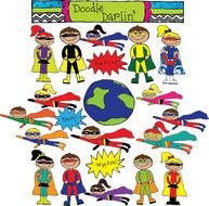 Superhero Kids Clip Art Free N5