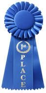 Blue ribbon for first place clipart