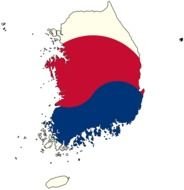 Map South Korea Flag drawing