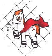 Colorful cartoon drawing of the pony clipart