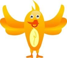 painted yellow bird on a black background