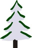 Clip art of cartoon Winter pine trees