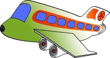 green funny airplane in graphic representation