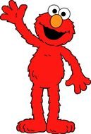 red hppy Elmo drawing