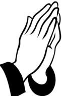 Church pray hands drawing