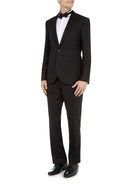 young man in black suit
