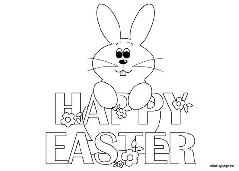 Happy Easter Bunny Coloring Pages N3