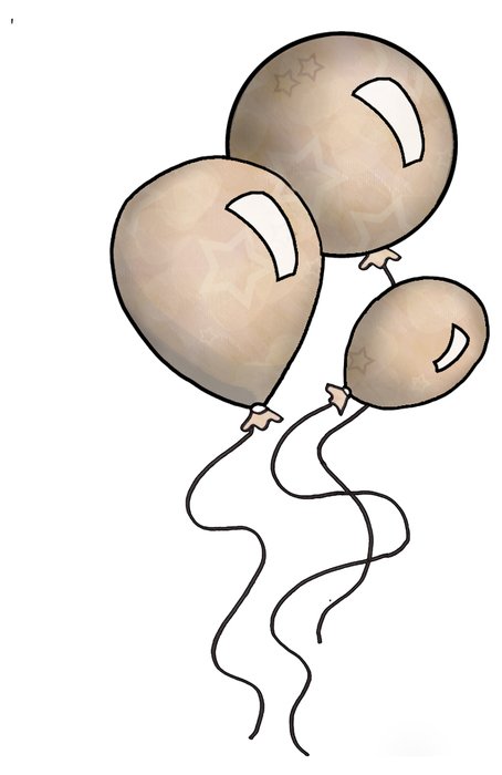 Drawing of the brown balloons clipart
