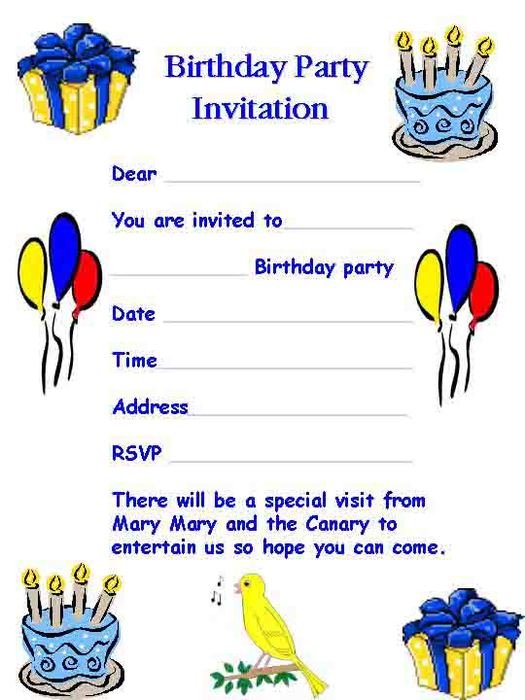 Birthday Party Invitation Templates