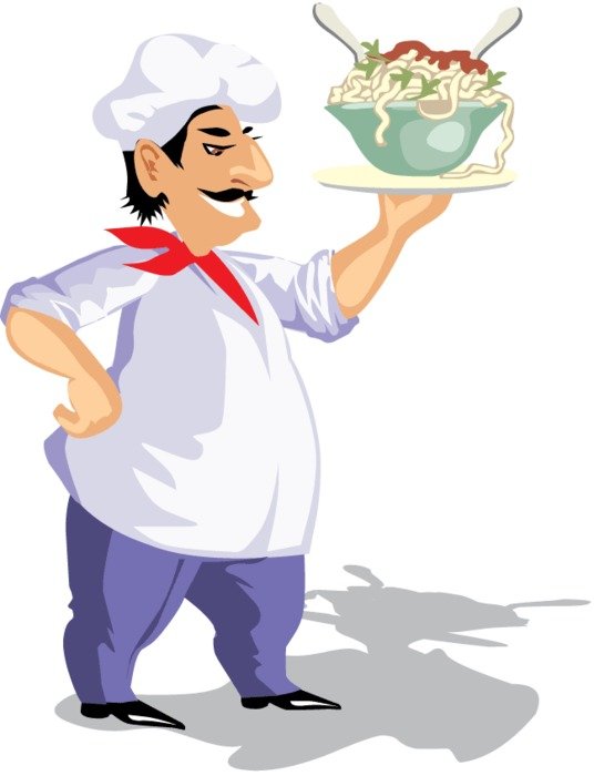 Cipart of chef with Spaghetti