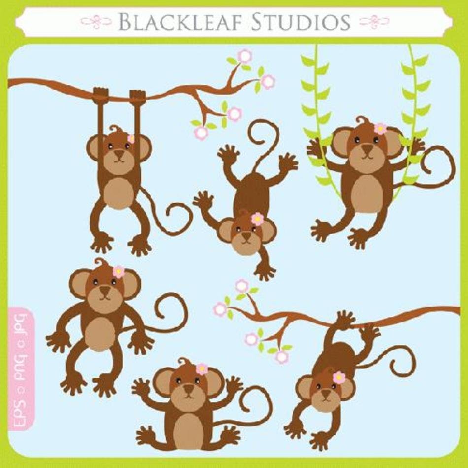 Baby Girl Monkey Clip Art N13
