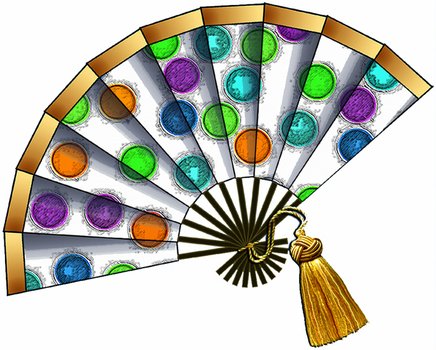 Fashion Fans Set A22 Colorful Dots With Blue A Collection Of Clip Art