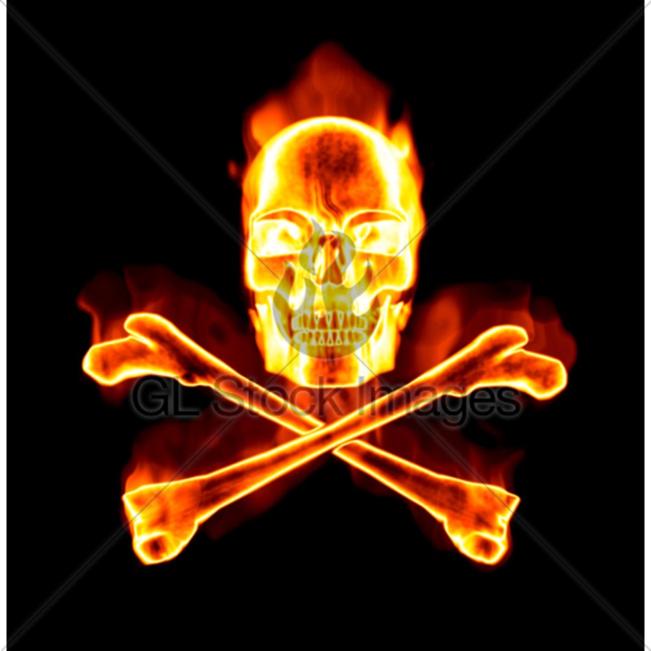Skull And Cross On Fire