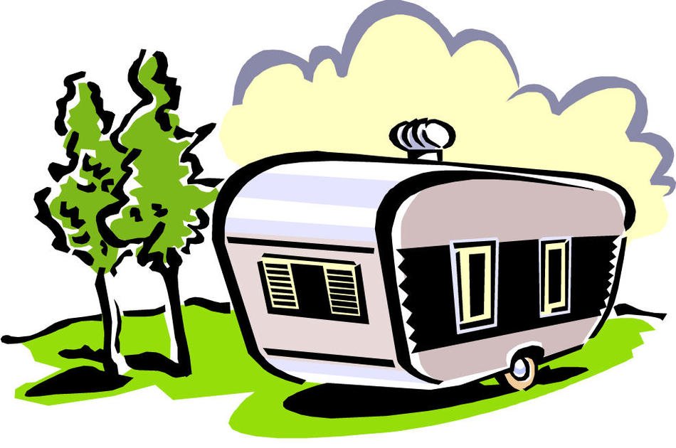 picture of a trailer near green trees