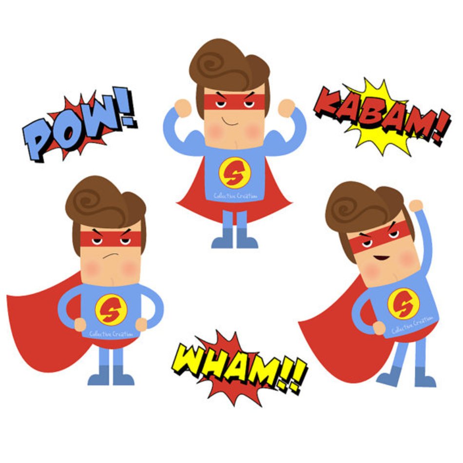 Superhero Words Clip Art N10