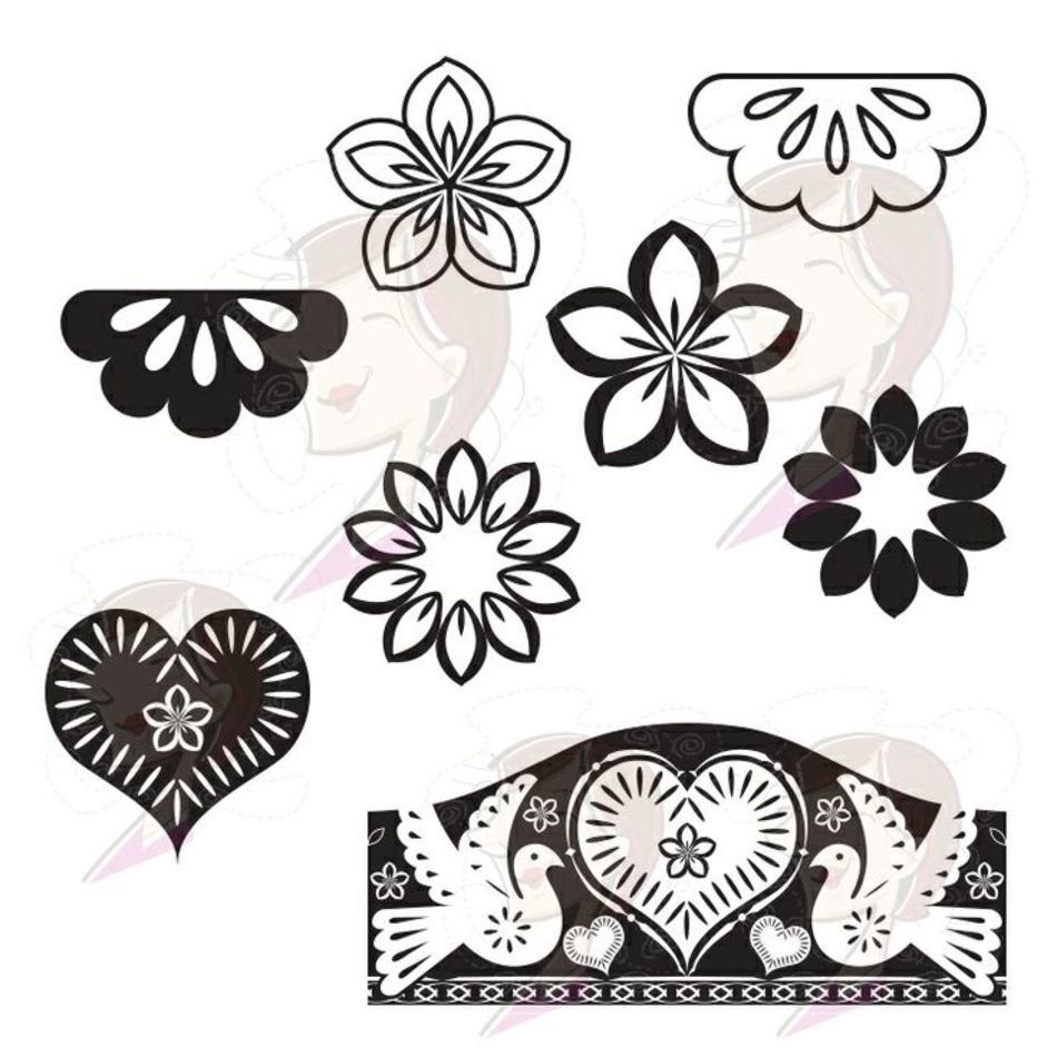 Mexican Flower Clip Art Borders N2