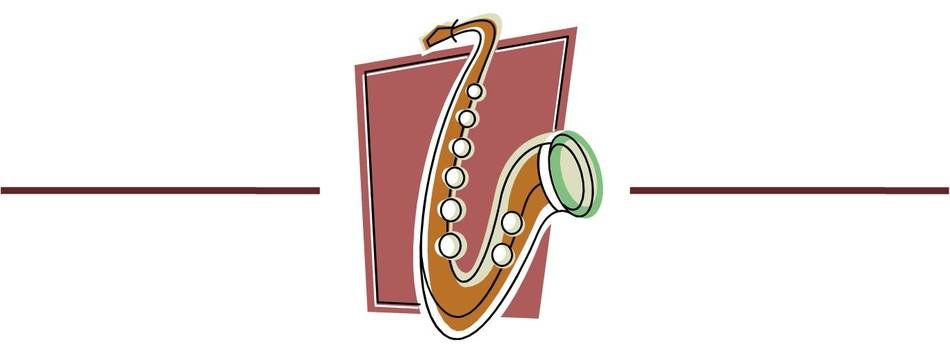 drawn saxophone on a pink background