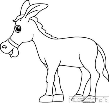 Donkey Outline Clip Art Black And White