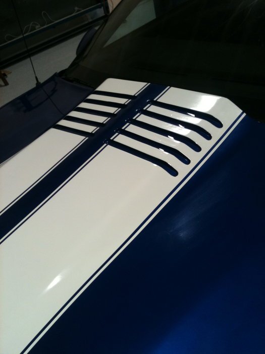 Blue Camaro With White Stripes N2