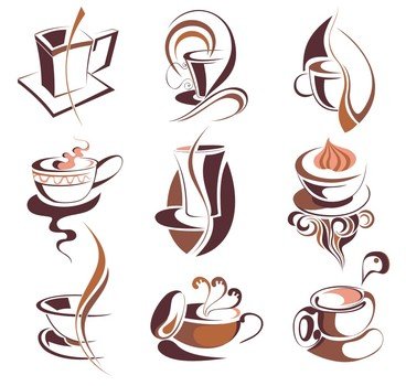 Drawing of the coffee cups clipart