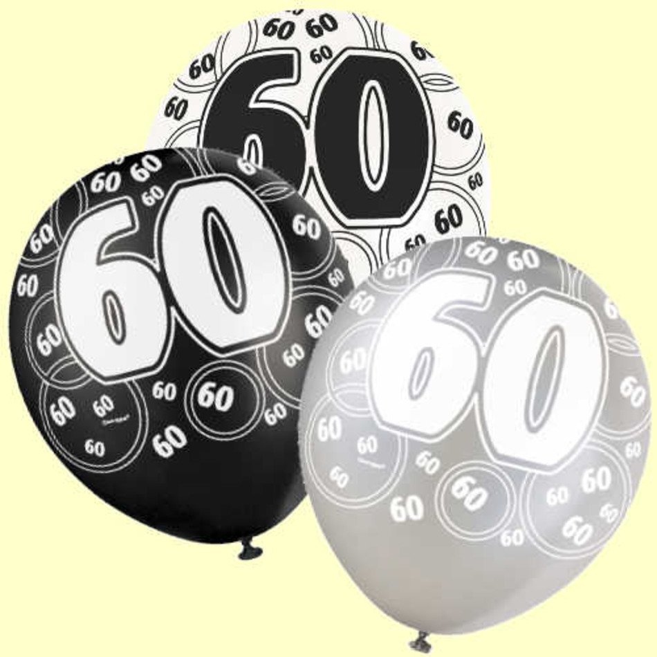 Black And White Birthday Balloons