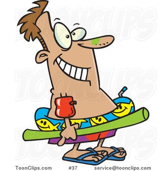 Cartoon Guy Swimming N2