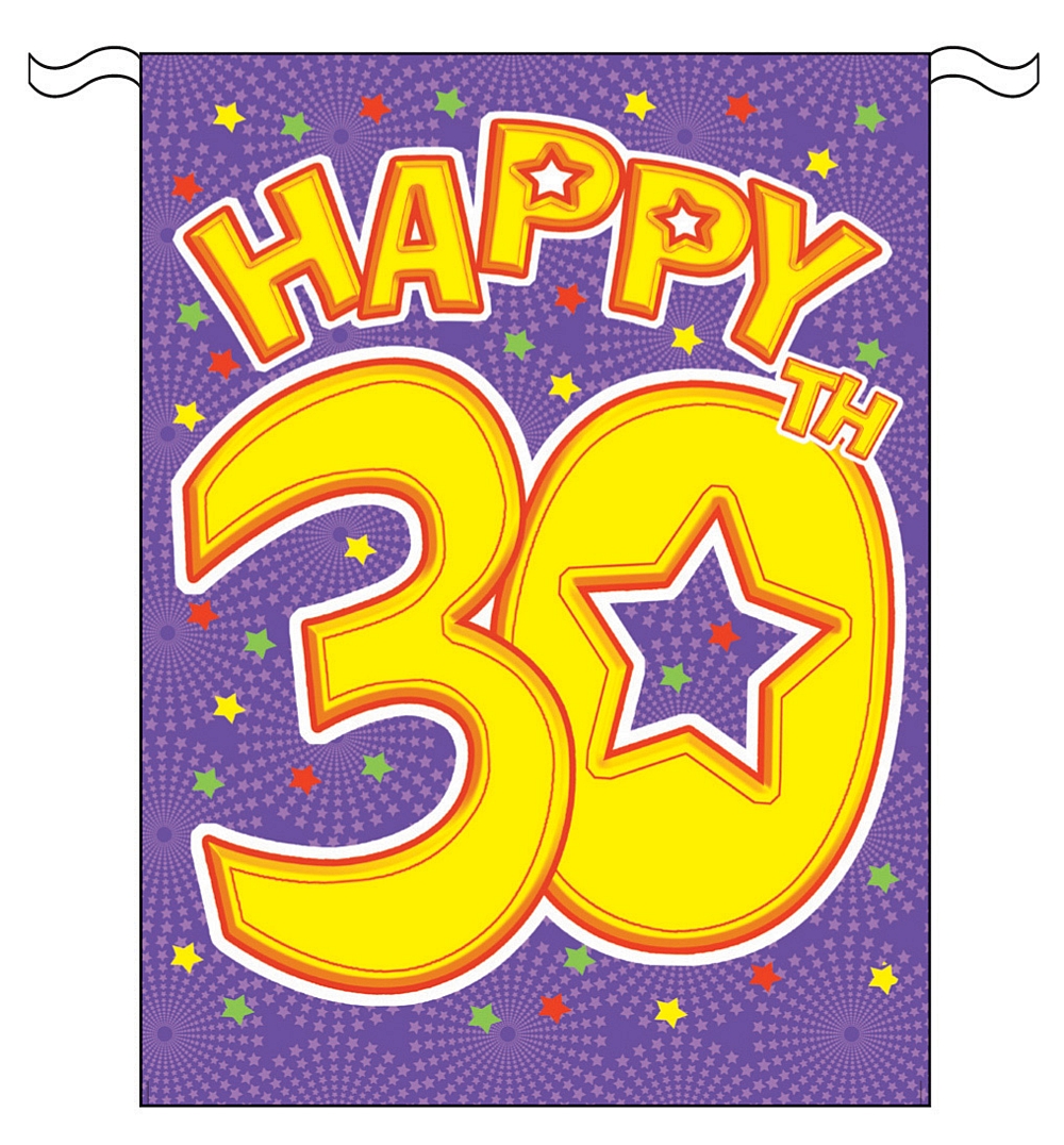 30th Free Happy Birthday Clip Art Pvc Bunting 12ft drawing free image ...