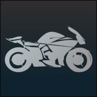 gray motorcycle on black as a graphic image